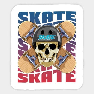 Skeleton Helmet Skateboarder Skateboard Decks Skater Skate Sticker
